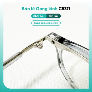 Gọng kính cận thời trang nữ dáng tròn nhiều màu sắc KAO Plus nhựa kết hợp kim loại C5311