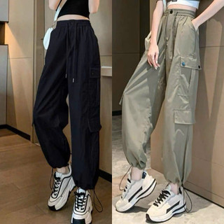 Quần Jogger Túi Hộp ELEGANTE Chất Liệu Gió Siêu Mát, Phối Gấu Có Dây Rút Điều Chỉnh Rộng Chật  Mã 080.