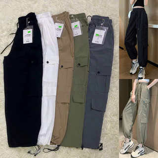 Quần Jogger Túi Hộp ELEGANTE Chất Liệu Gió Siêu Mát, Phối Gấu Có Dây Rút Điều Chỉnh Rộng Chật  Mã 080.