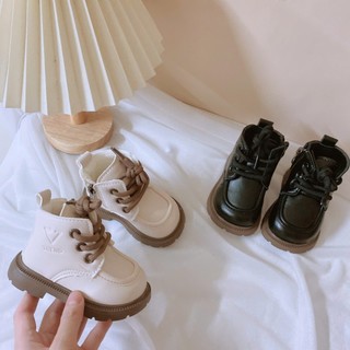 Size 15-25 Bốt Da Trơn Phong Cách Hàn Quốc Cho Bé Trai Bé Gái K035