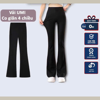Quần Đuôi Cá Dáng Loe  ELEGANTE Chất Liệu Vải Umi Hàn Siêu Co Giãn, Không Nhăn, Không Bai, Không Phai. Không Xù Vải .65