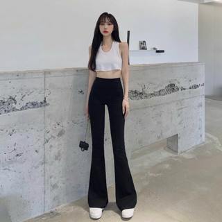 Quần Đuôi Cá Dáng Loe  ELEGANTE Chất Liệu Vải Umi Hàn Siêu Co Giãn, Không Nhăn, Không Bai, Không Phai. Không Xù Vải .65