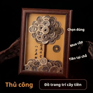 Đồ Trang Trí Khung Tranh Cây Tiền Xu Cổ Âm Dương, Khung Cây Thu Hút Giàu Có Thủ Công, Trang Trí Để Bàn
