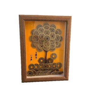 Đồ Trang Trí Khung Tranh Cây Tiền Xu Cổ Âm Dương, Khung Cây Thu Hút Giàu Có Thủ Công, Trang Trí Để Bàn