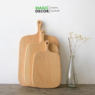 Thớt  gỗ decor trang trí, chụp ảnh, bày đồ ăn, làm từ gỗ tự nhiên liền khối