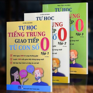 Sách-Combo:Tự học tiếng trung giao tiếp từ con số 0 3 tập (có file nghe)