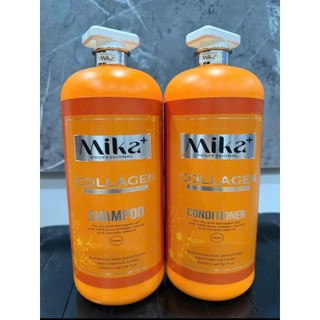 Mika Bộ Gội Xả Collagen 2000ml Cho Tóc Màu Cam & Màu Xám Hương Nước Hoa Thơm Mềm Mượt Phục Hồi Tóc Hư Tổn Dưỡng Tóc Mềm