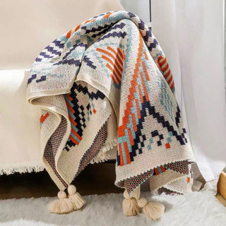 Chăn Phủ Sofa Thảm Trang Trí Phong Cách Bắc Âu, Hoạ Tiết Vintage, Boho, Chống Bám Bụi, Đa Năng Làm Thảm Trải Giường