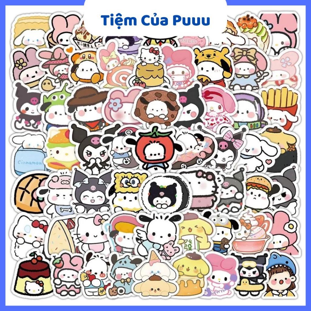 [Tặng Hộp Khi Mua 200 Hình] Sticker Nhãn Dán Trang Trí Sanrio Dán Sổ ...