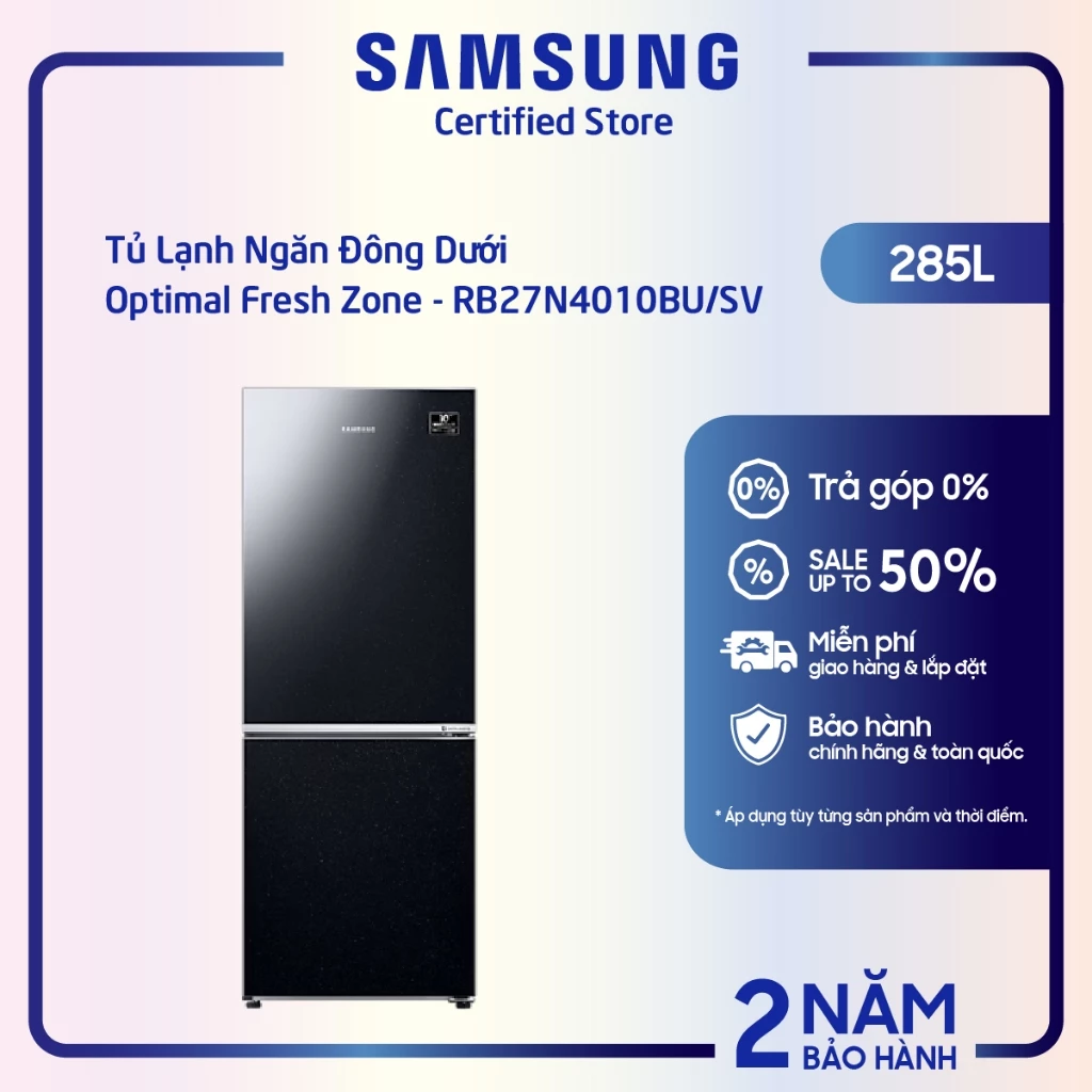 Tủ lạnh Samsung 280L RB27N4010BU - SHOP miễn phí GIAO + LẮP HÀ NỘI