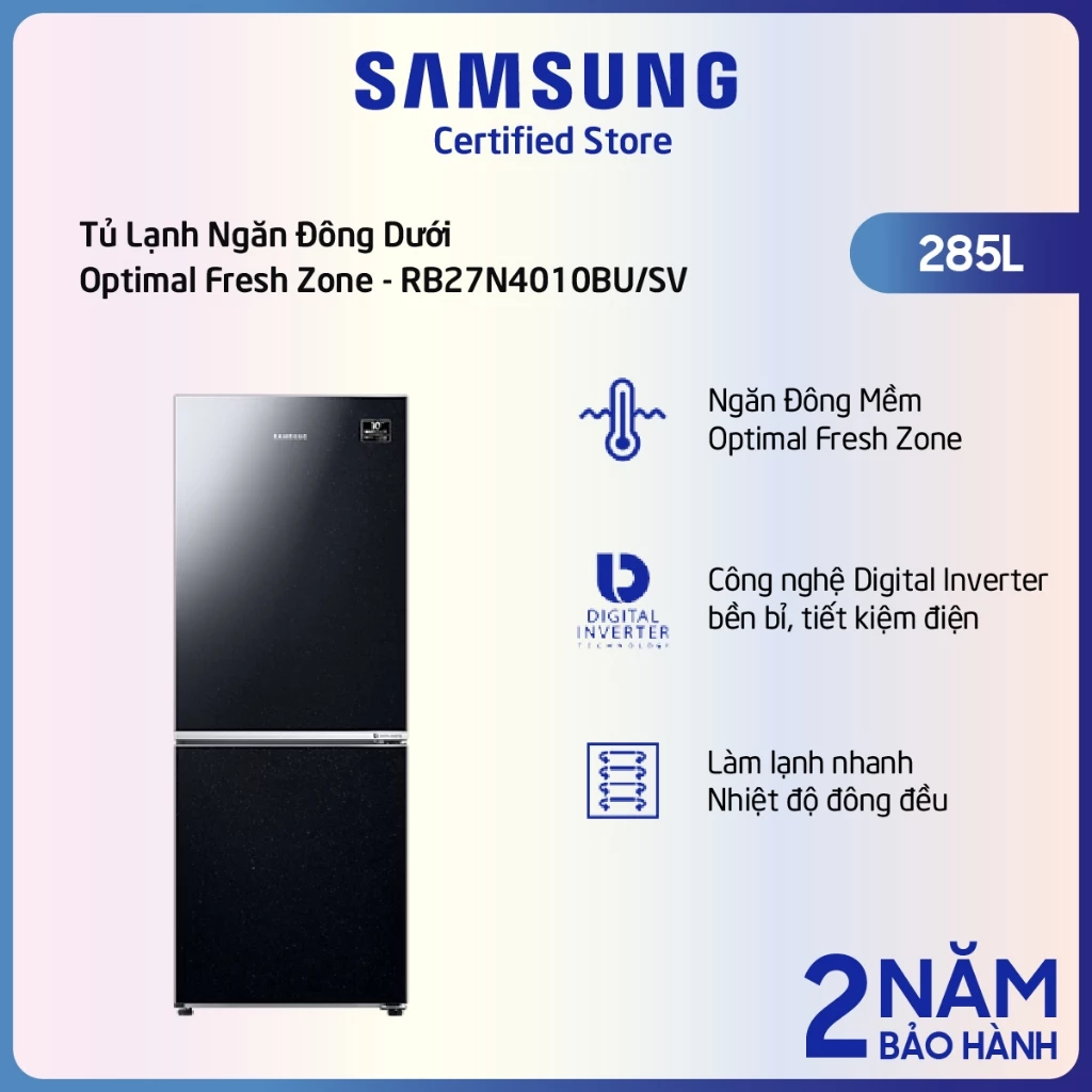 Tủ lạnh Samsung 280L RB27N4010BU - SHOP miễn phí GIAO + LẮP HÀ NỘI