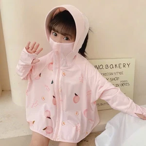 Áo Chống Nắng Cho Bé Trai,Bé Gái In Hình Quả Đào,Vải Thun Lạnh
