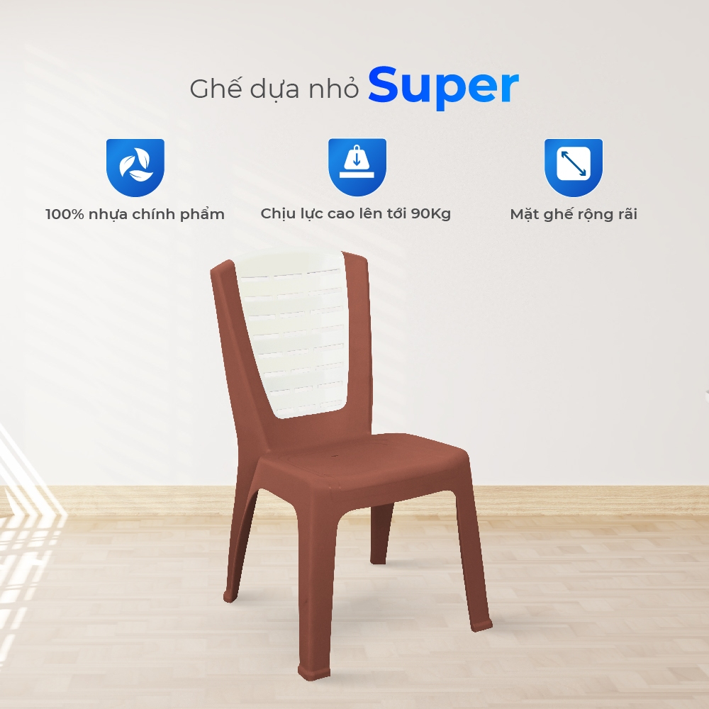 Ghế nhựa tựa lưng Super QUI PHÚC, size nhỏ, combo 4,6,10 ghế, phù hợp làm ghế ngồi học cho bé, chống trượt, an toàn
