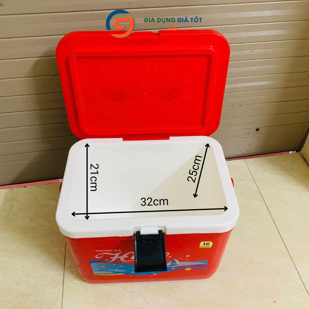 Thùng đá 16L Hitaco nhựa Hiệp Thành, hộp đựng đá giữ nhiệt 20 đến 48 giờ, có quai xách tiện lợi