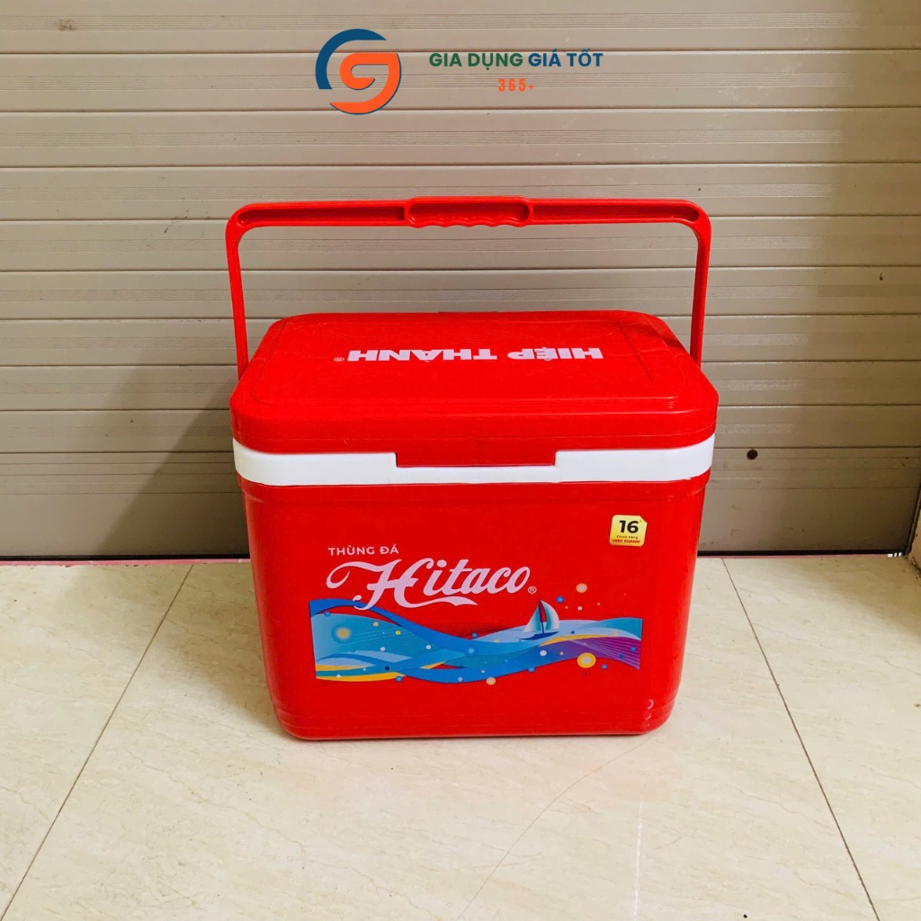 Thùng đá 16L Hitaco nhựa Hiệp Thành, hộp đựng đá giữ nhiệt 20 đến 48 giờ, có quai xách tiện lợi