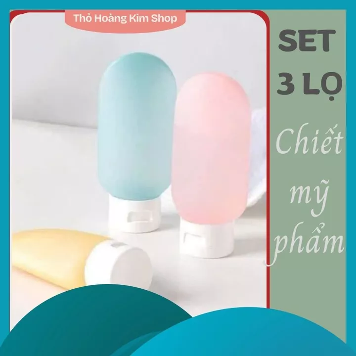 Chai chiết mỹ phẩm, dầu gội, set 3 lọ, Se 3 chai lọ chiết mỹ phẩm, du lịch, Lọ chiết mỹ phẩm, Thỏ Hoàng Kim Shop