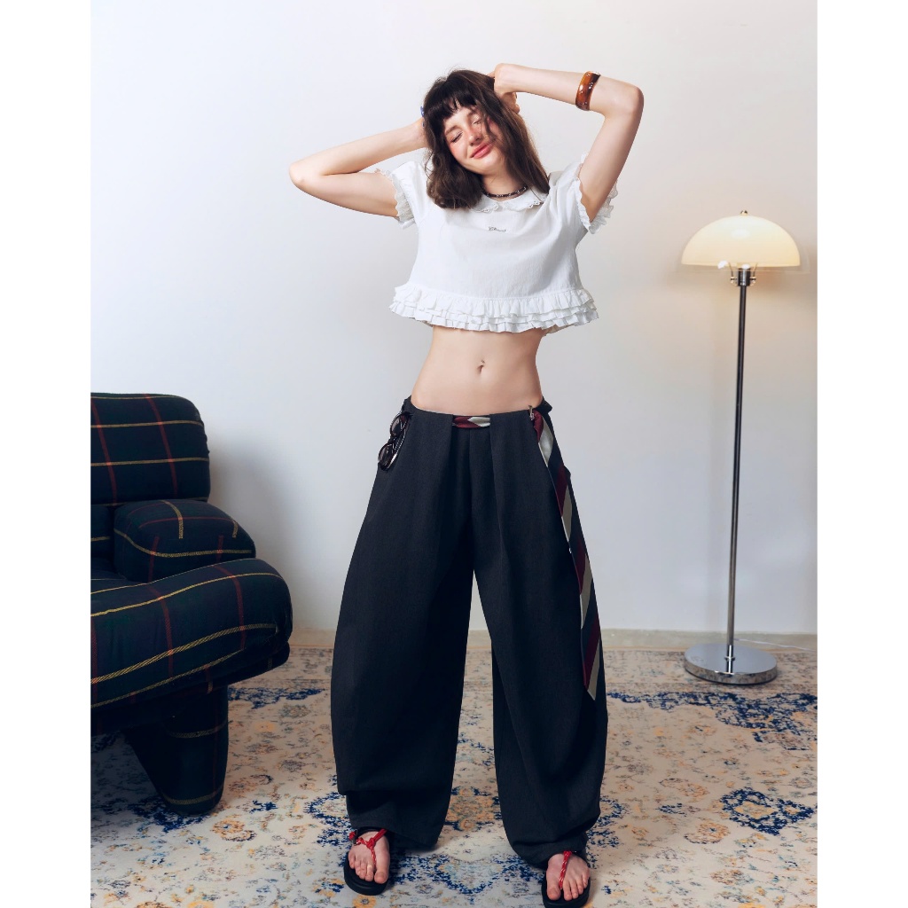 Lasso trousers - Remmus | Quần tây ống rộng vải twill dày dặn mềm mát cho nữ