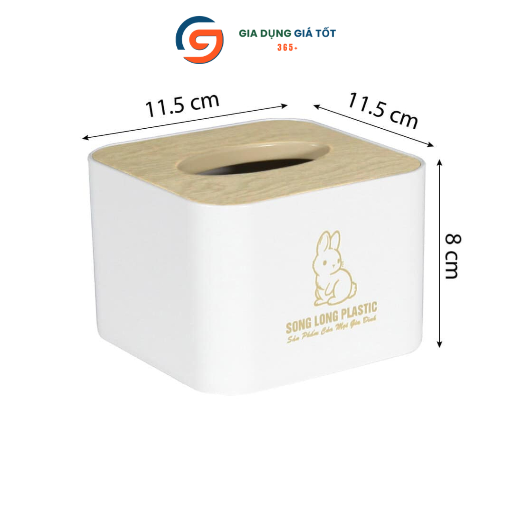 Hộp đựng khăn giấy Song Long mini vuông, hộp đựng giấy ăn bàn ăn, phòng khách, văn phòng tiện dụng