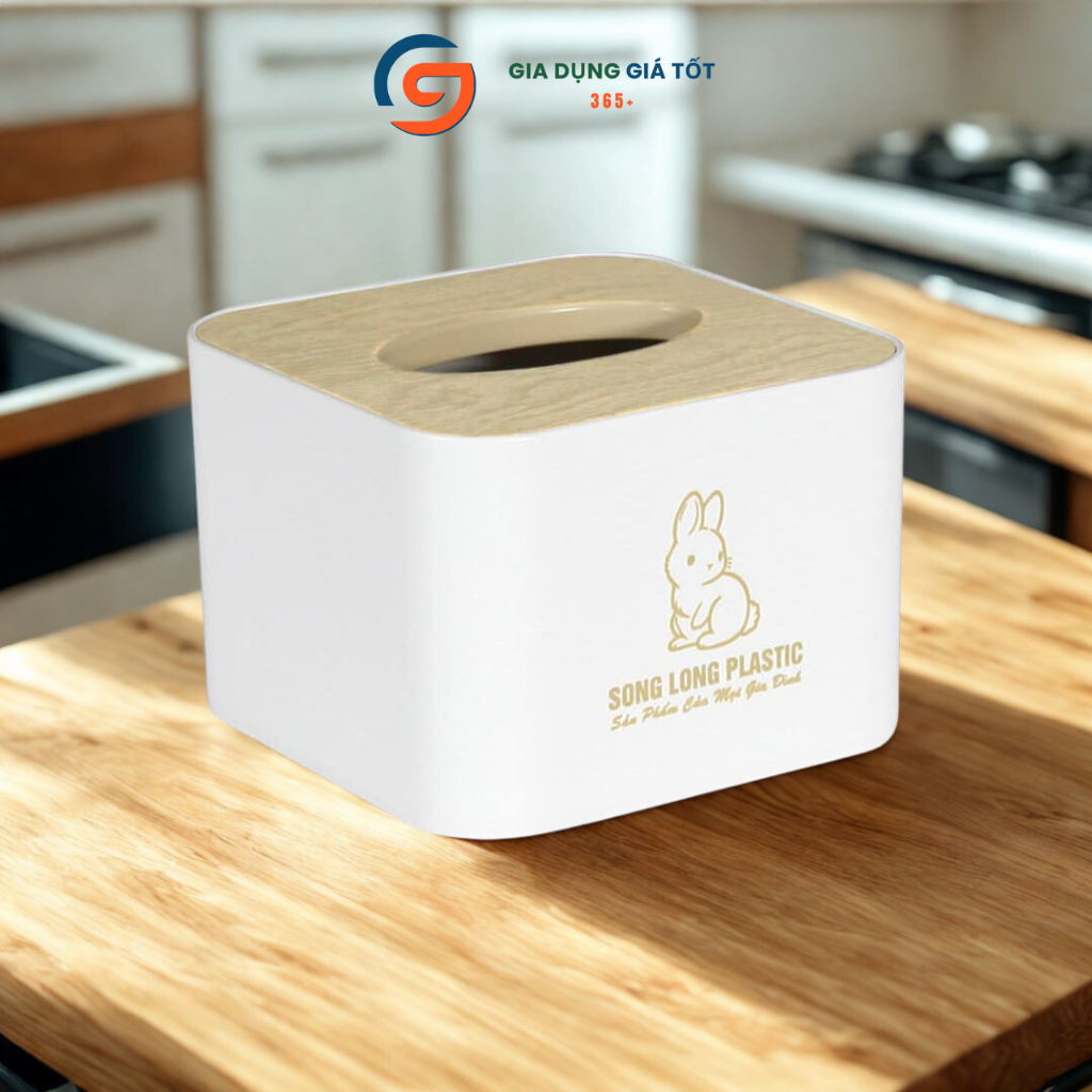 Hộp đựng khăn giấy Song Long mini vuông, hộp đựng giấy ăn bàn ăn, phòng khách, văn phòng tiện dụng