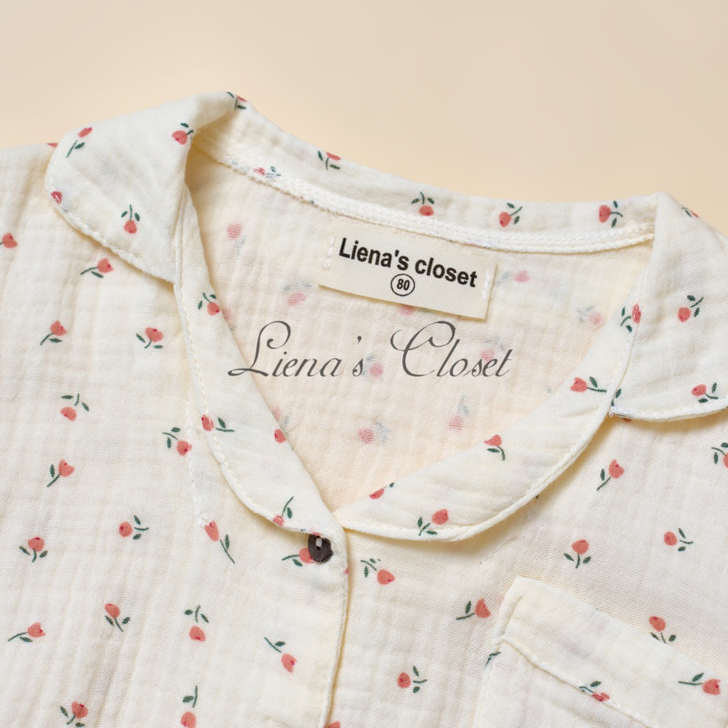 Pijama Xô Muslin Dài Tay Cho Bé Gái/ Bé Trai 1-5 Tuổi Tiệm Nhà Bơ
