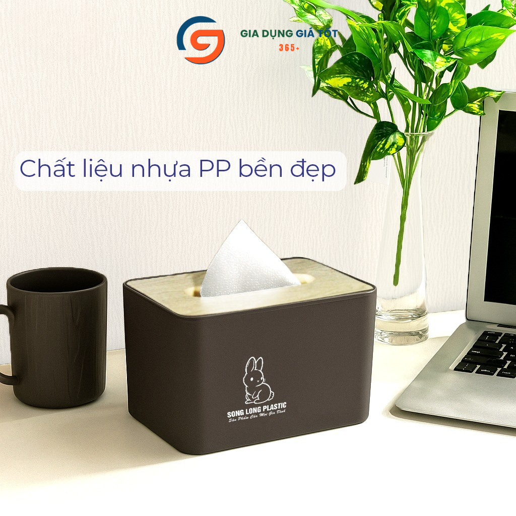 Hộp đựng khăn giấy Song Long chữ nhật, hộp đựng giấy ăn bàn ăn, phòng khách, văn phòng tiện dụng