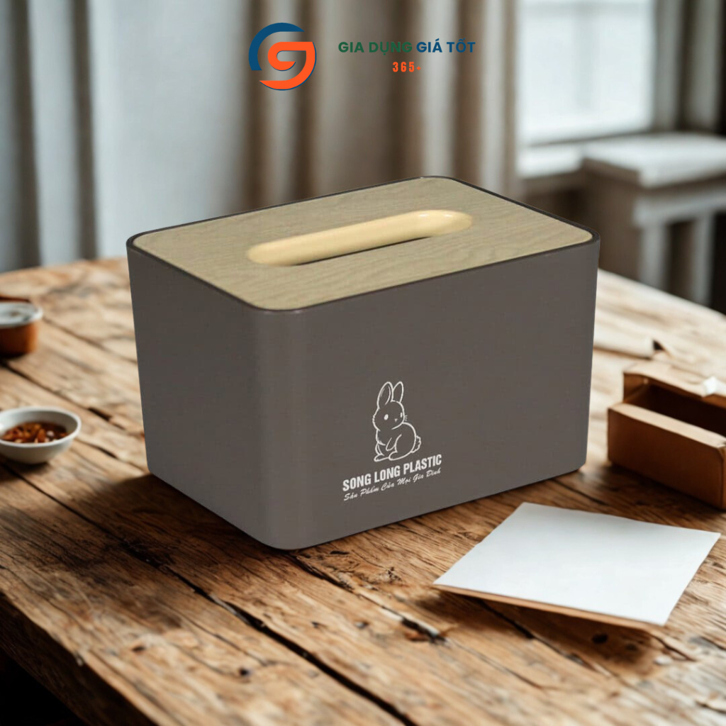 Hộp đựng khăn giấy Song Long chữ nhật, hộp đựng giấy ăn bàn ăn, phòng khách, văn phòng tiện dụng
