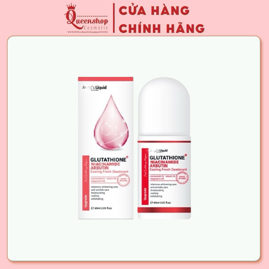 Lăn Khử Mùi Angel's Liquid Glutathione+Niacinamide Arbutin Cooling Fresh Deodorant 60ml