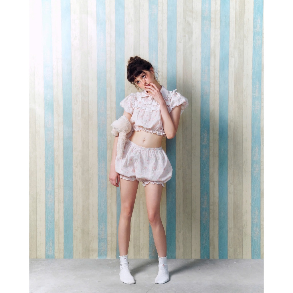 (Tách lẻ set) Sugarplum Set - Remmus | Set áo blouse và quần bloomer chất liệu cotton thêu