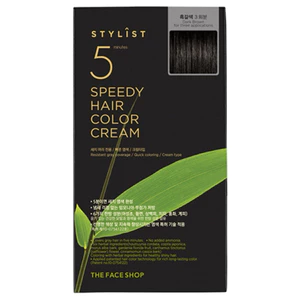 Thuốc nhuộm tóc 5 phút + Quick Hair Puff + Caffeine Hair Cushion che phủ thưa tóc (Đen tự nhiên)