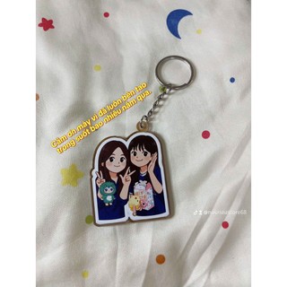 Móc khóa chibi bạn thân, in 2 mặt sắc nét
