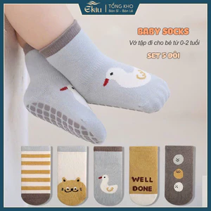 Tất chống trượt cho bé tập đi, vớ trẻ em họa tiết dễ thương, an toàn, mềm mịn - Ekiu Shop