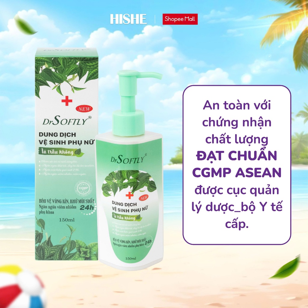 [ Tặng 1 gói BVS ] Dung dịch vệ sinh phụ nữ DrSoftly 150ml – Lá trầu không kháng khuẩn, sạch thoáng