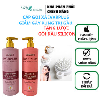 Cặp dầu gội xả IVARPLUS Keratin Mềm Mượt Phục Hồi Tóc 1000ml Hương Nước Hoa Phục Hồi Hư Tổn,Kích Thích Mọc Tóc