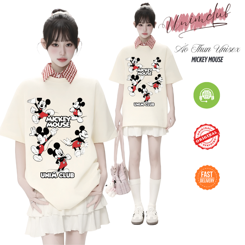 [VẢI 250 GSM] Áo Thun Mickey Ft Donal Unim Store Cotton Cao Cấp Dày Dặn Thấm Hút Mồ Hôi Form Rộng Unisex