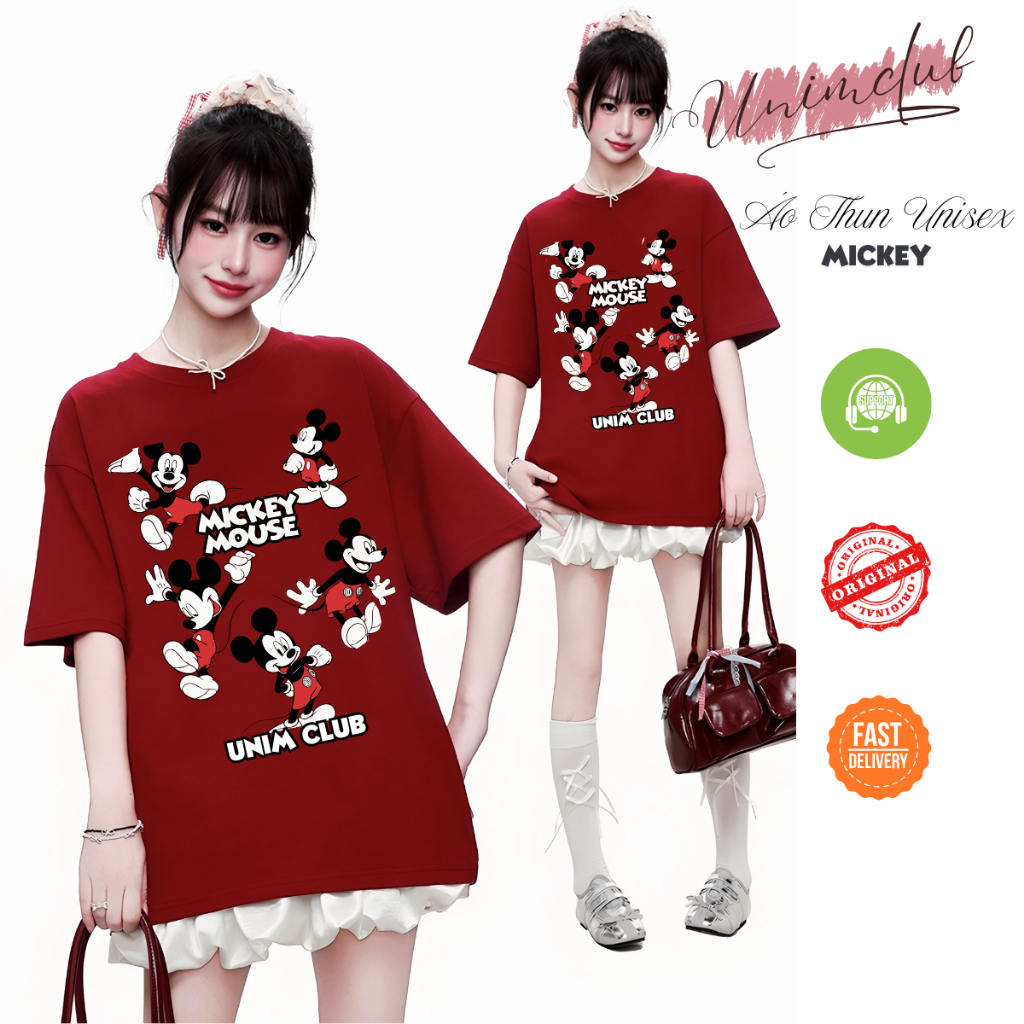[VẢI 250 GSM] Áo Thun Mickey Ft Donal Unim Store Cotton Cao Cấp Dày Dặn Thấm Hút Mồ Hôi Form Rộng Unisex
