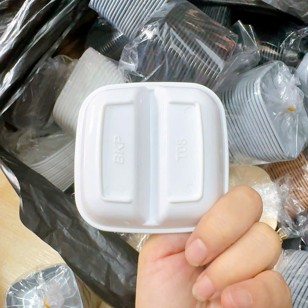 COMBO 10 chén đựng nước chấm 2 ngăn nhiều màu -  chén nhựa đựng nước chấm BKP nhiều màu