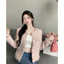 Áo Khoác Dạ Tweed cardigan Cổ Tròn Dáng crotop thiết kế túi giả dáng lửng cho nữ hàng QCCC-TD151