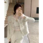 Áo Khoác Dạ Tweed cardigan Cổ Tròn Dáng crotop thiết kế túi giả dáng lửng cho nữ hàng QCCC-TD151