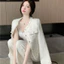 Áo Khoác Dạ Tweed cardigan Cổ Tròn Dáng crotop thiết kế túi giả dáng lửng cho nữ hàng QCCC-TD151