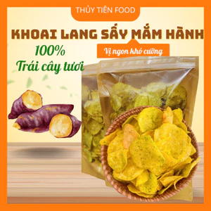 THUYTIENFOOD Khoai Lang Sấy Mắm Hành – Snack Ăn Vặt Giòn Ngon – Vị Mặn Ngọt Béo Bùi – Túi 200gr/500gr