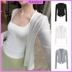 Áo Khoác Cardigan Mỏng Dài Tay Dáng Vừa RANSHI Thu Đông Dễ Phối Đồ Chất Thun Cotton