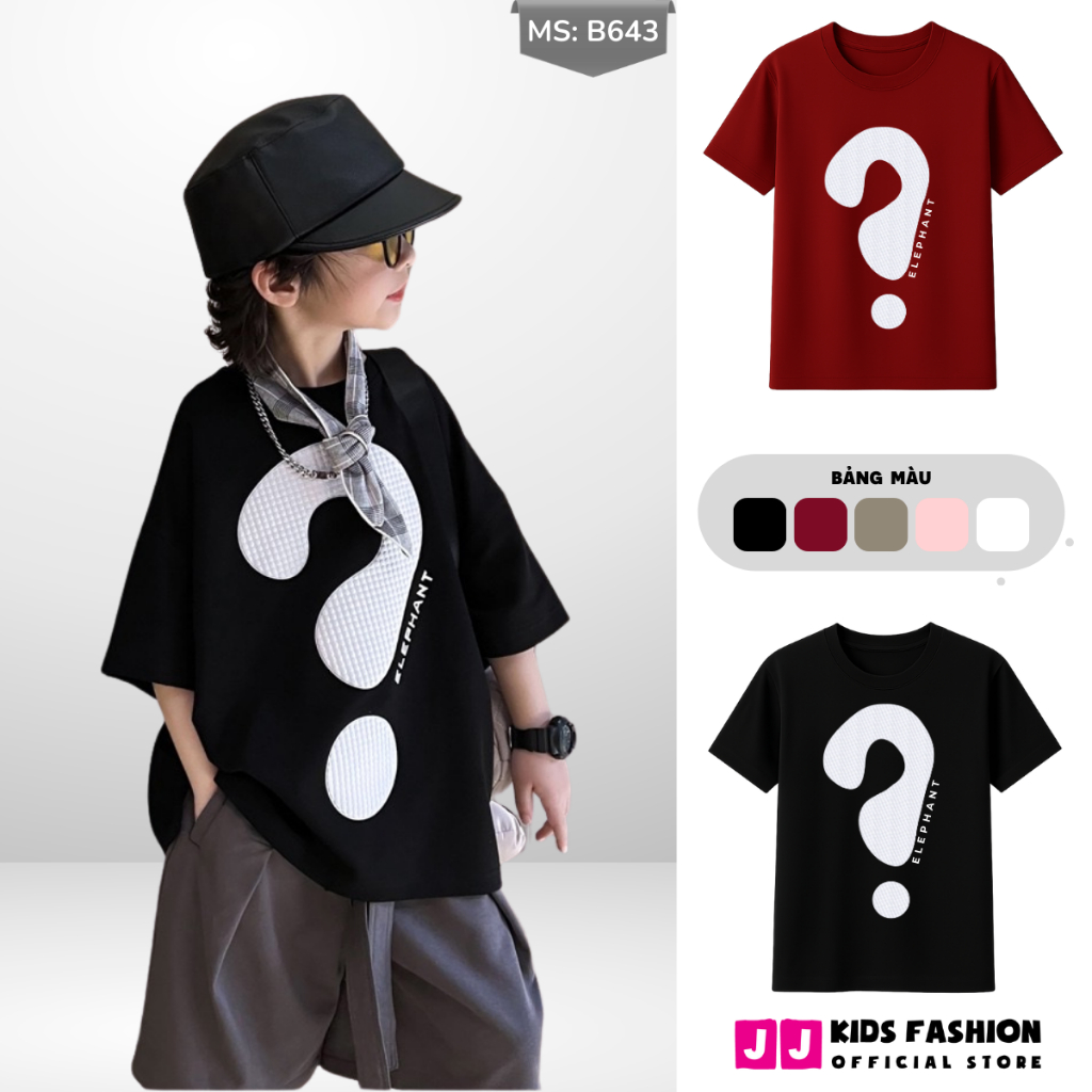 Áo Thun Ngắn Tay Mùa Hè Cho Bé Trai, Bé Gái In Hình Năng Động, Cổ Tròn B643 | JJ Kids Fashion