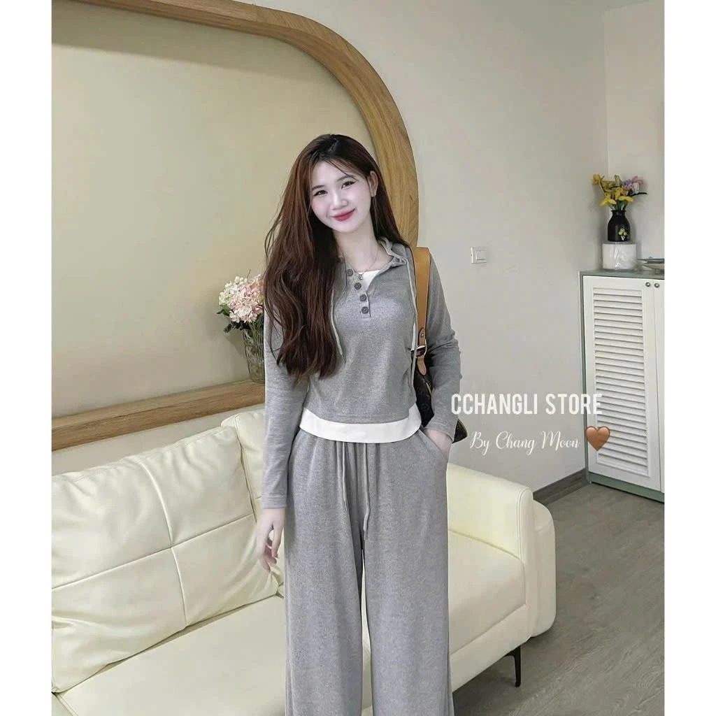 Sét nữ dáng ôm boddy phối lót trắng cài cúc trend 4 mùa fresize 38-55kg