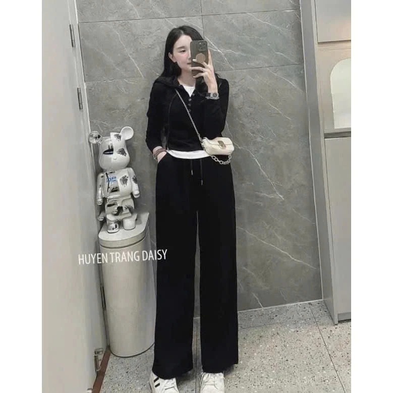 Sét nữ dáng ôm boddy phối lót trắng cài cúc trend 4 mùa fresize 38-55kg