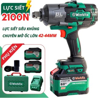 Máy Siết Bulong 2100Nm Workfix Siêu Khỏe, Đầu 3/4 15CELL Mở Vặn Ốc Xe Tải, Ô Tô