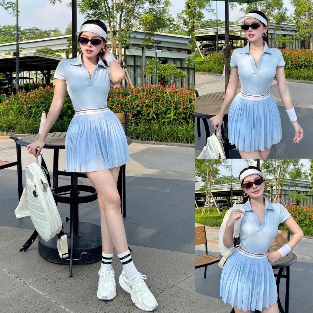Bộ thể thao nữ, Bộ Quần Áo chơi Tennis, Pickleball, Golf, Cầu lông...Hàng QC cao cấp