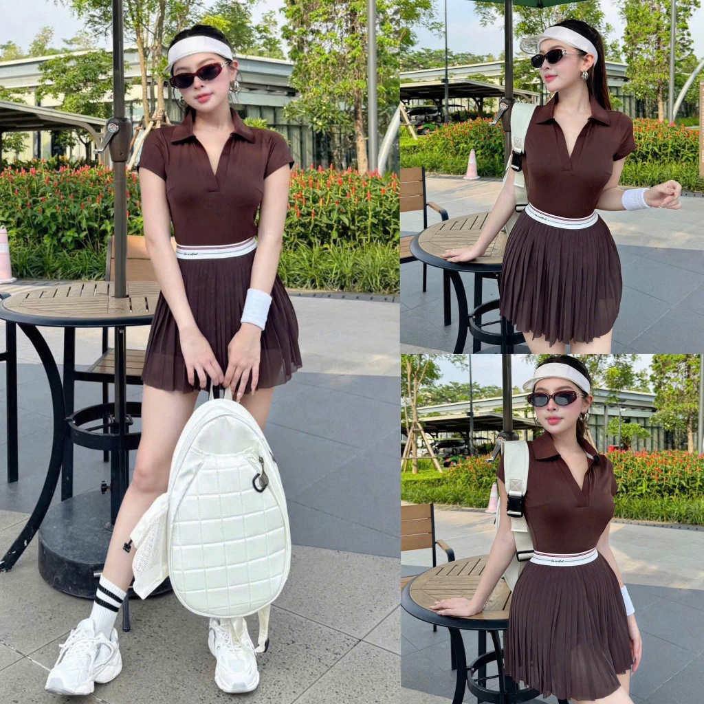 Bộ thể thao nữ, Bộ Quần Áo chơi Tennis, Pickleball, Golf, Cầu lông...Hàng QC cao cấp