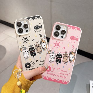 Ốp Lưng iPhone TPU Hoạ Tiết Da Mềm Happy Cat Chống Sốc Chống Bẩn Cao Cấp - iP X/XS/11/12/13/14/15/16/17/Plus/Pro/Max/Air