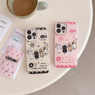Ốp Lưng iPhone TPU Hoạ Tiết Da Mềm Happy Cat Chống Sốc Chống Bẩn Cao Cấp - iP X/XS/11/12/13/14/15/16/17/Plus/Pro/Max/Air