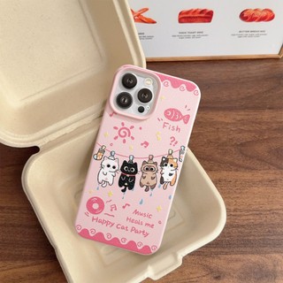 Ốp Lưng iPhone TPU Hoạ Tiết Da Mềm Happy Cat Chống Sốc Chống Bẩn Cao Cấp - iP X/XS/11/12/13/14/15/16/17/Plus/Pro/Max/Air